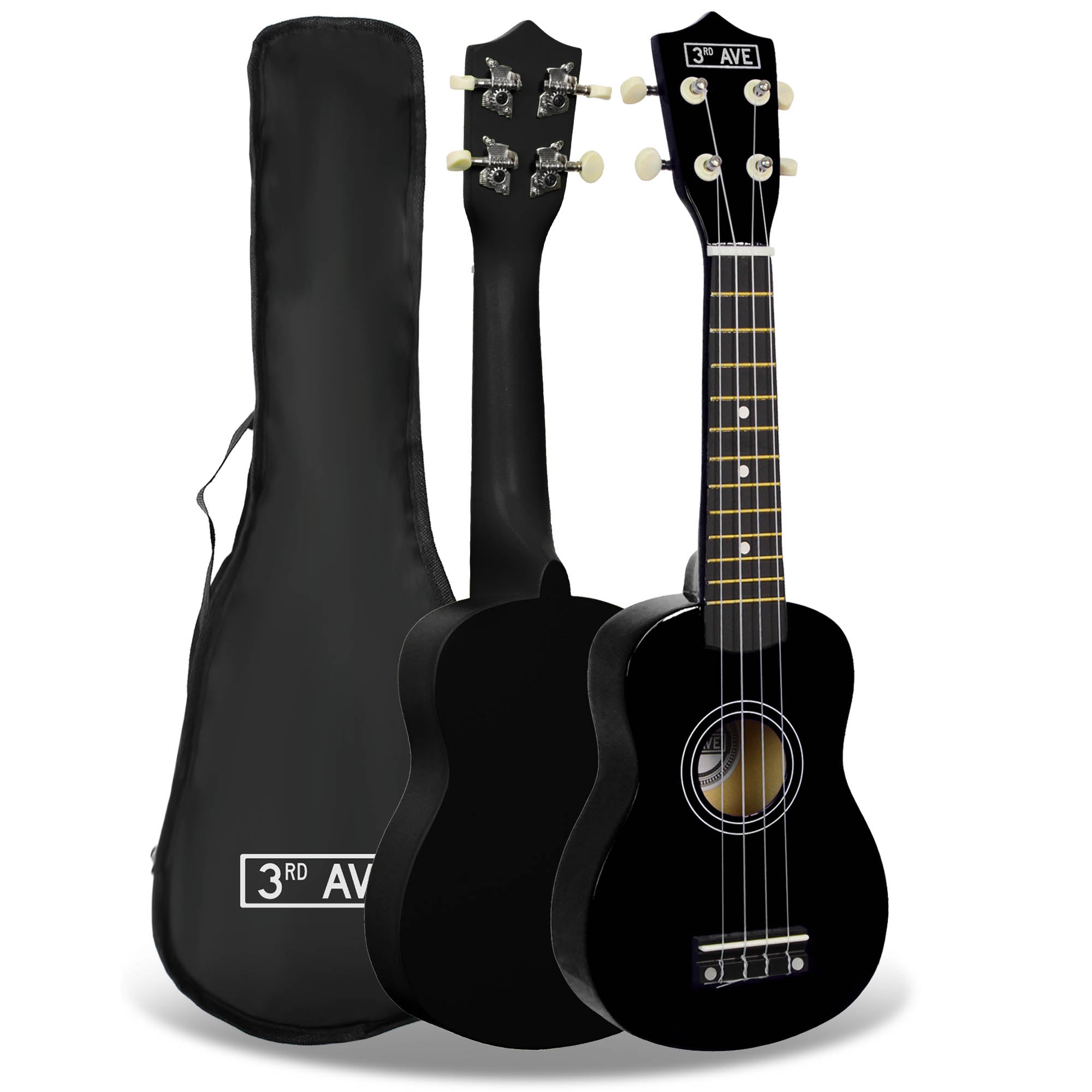 3rd Avenue Soprano Ukulele - Black V398-NM-STX40BK