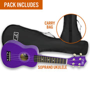 3rd Avenue Soprano Ukulele - Purple V398-NM-STX40PU