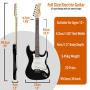 3rd Avenue Electric Guitar Pack - Black V398-NM-XF203ABKPK