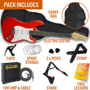 3rd Avenue Electric Guitar Pack - Red V398-NM-XF203ARDPK