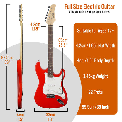 3rd Avenue Electric Guitar Pack - Red V398-NM-XF203ARDPK