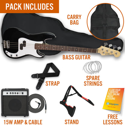 3rd Avenue Bass Guitar Pack V398-NM-XF204ABKPK