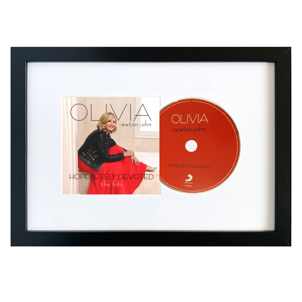 Olivia Newton John Hopelessly Devoted - The Hits CD Framed Album Art V398-SM-19075855512-FD