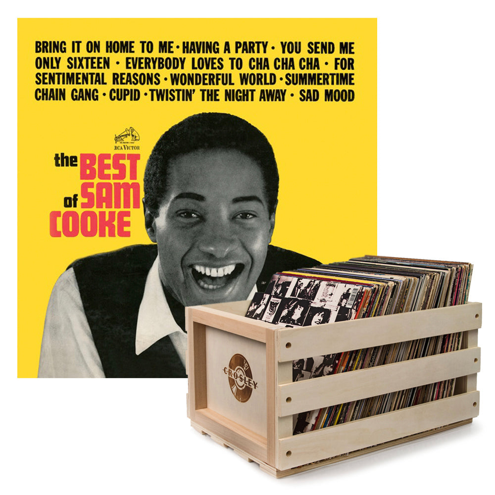 Crosley Record Storage Crate Sam Cooke The Best Of Sam Cooke Vinyl Album Bundle V398-SM-19075874931-B
