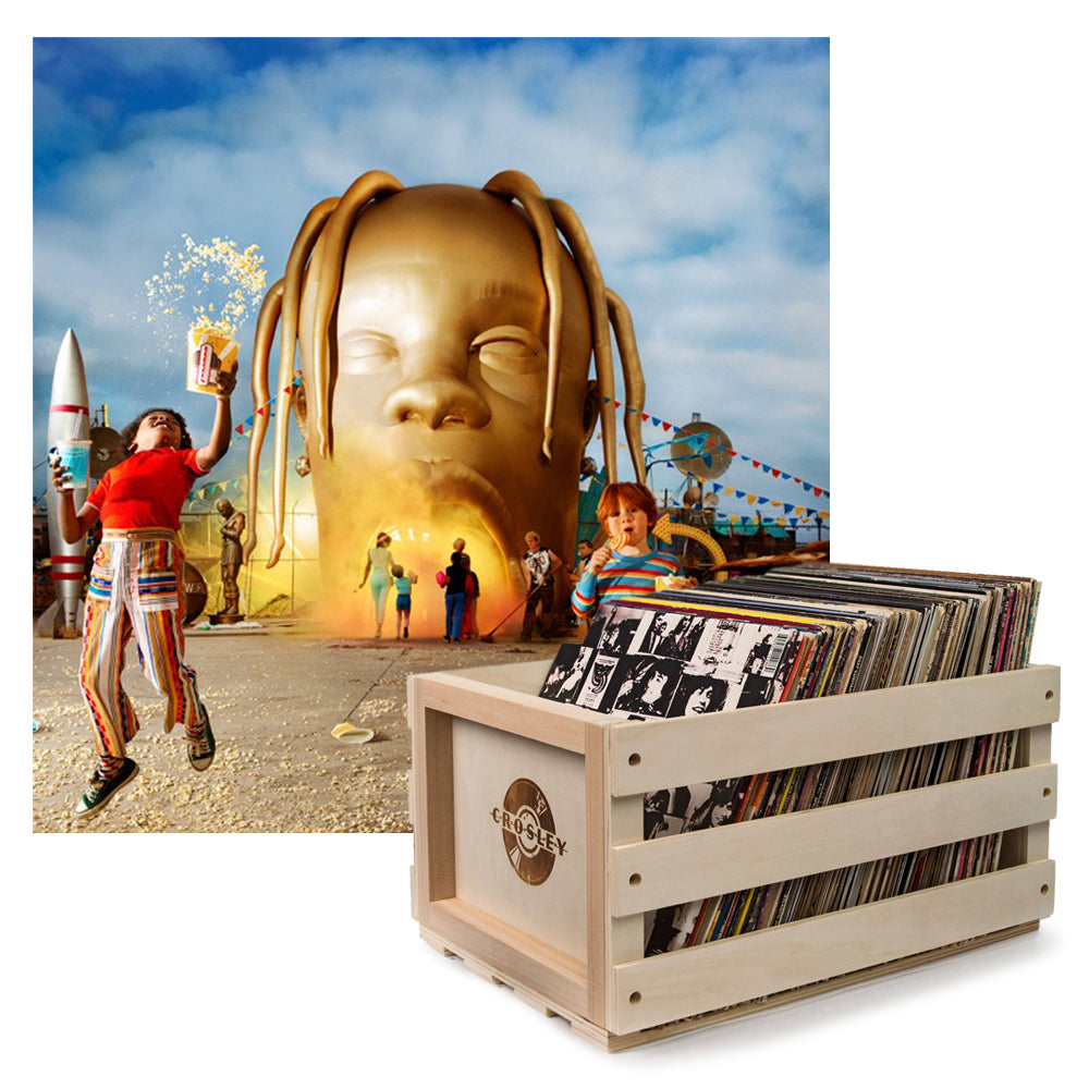 Crosley Record Storage Crate Travis Scott Astroworld Vinyl Album Bundle V398-SM-19075888361-B