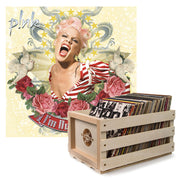 Crosley Record Storage Crate P!nk I'm Not Dead Vinyl Album Bundle V398-SM-19075947061-B