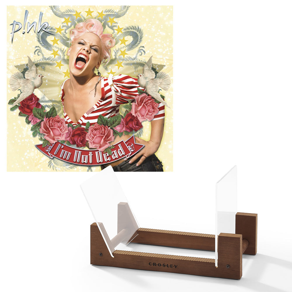 P!Nk I'm Not Dead Vinyl Album & Crosley Record Storage Display Stand V398-SM-19075947061-BS