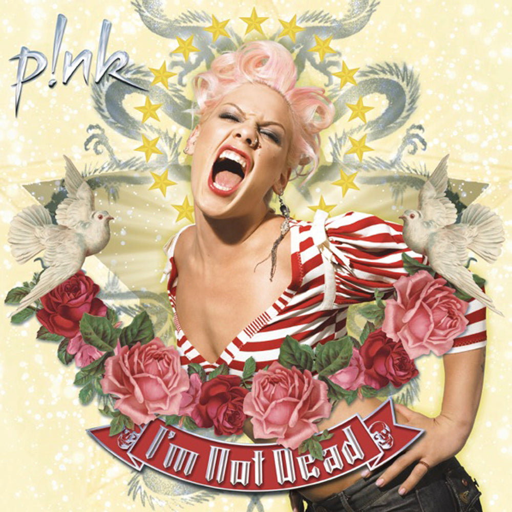 P!Nk I'm Not Dead Vinyl Album & Crosley Record Storage Display Stand V398-SM-19075947061-BS