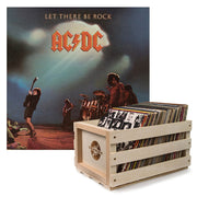Crosley Record Storage Crate AC/DC Let there Be Rock Vinyl Album Bundle V398-SM-5107611-B