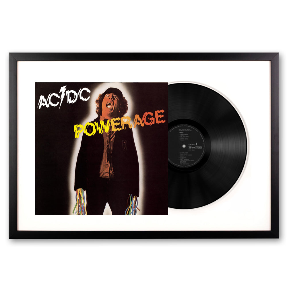 Framed AC/DC Powerage Vinyl Album Art V398-SM-5107621-FD