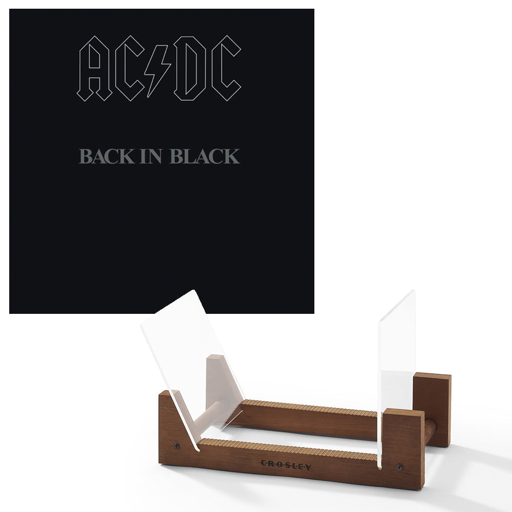 Ac/Dc Back In Black Vinyl Album & Crosley Record Storage Display Stand V398-SM-5107651-BS