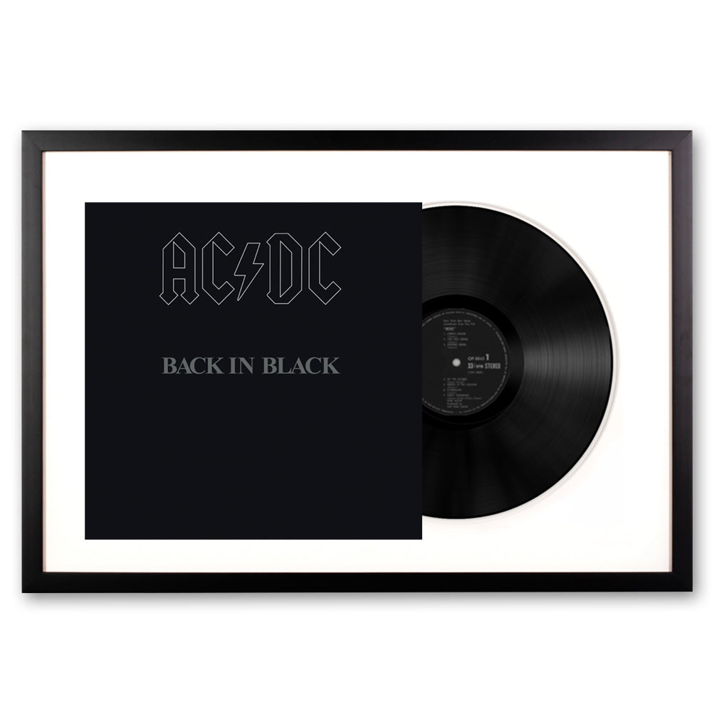 Framed AC/DC Back in Black Vinyl Album Art V398-SM-5107651-FD