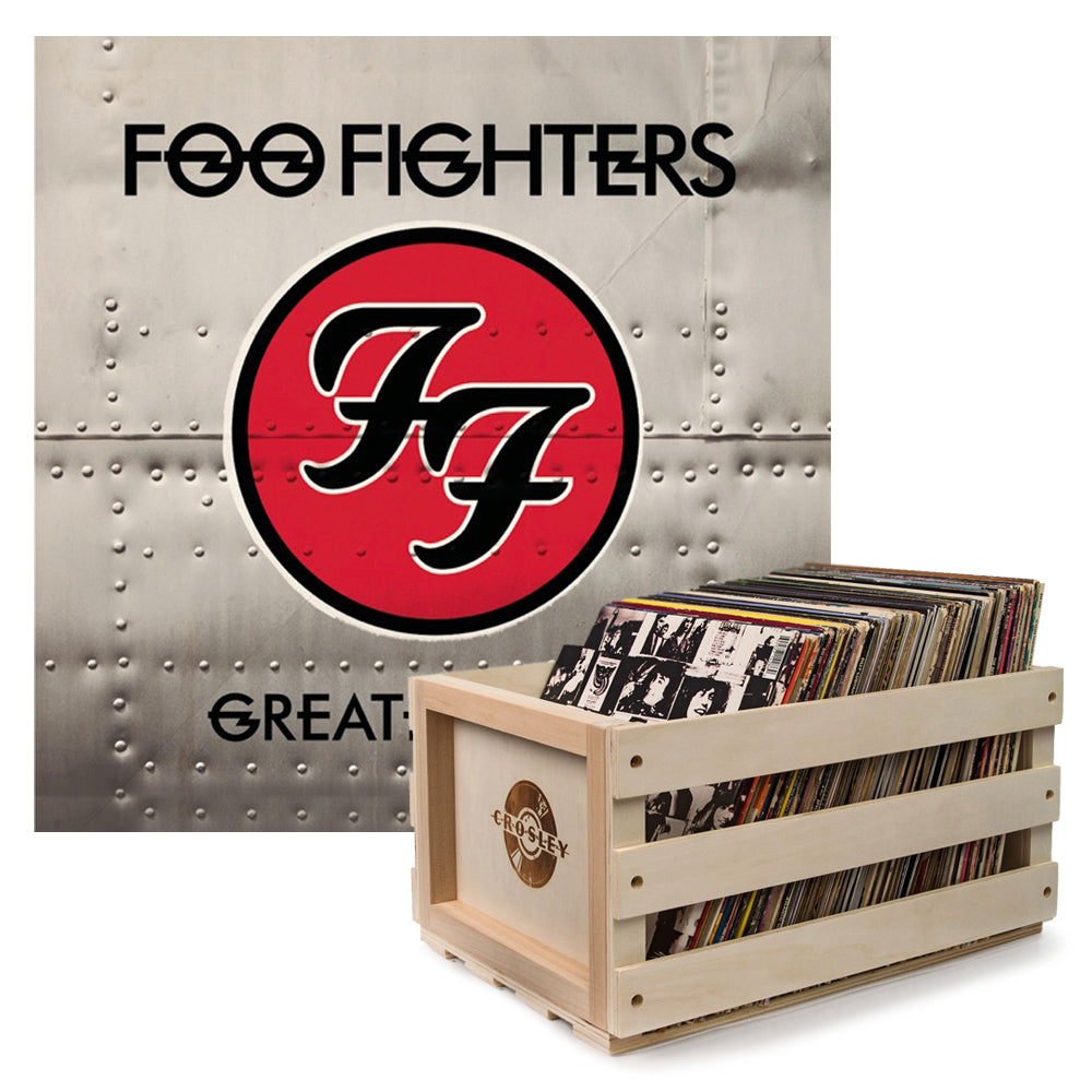 Crosley Record Storage Crate Foo Fighters Greatest Hits Vinyl Album Bundle V398-SM-88697369211-B