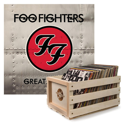 Crosley Record Storage Crate Foo Fighters Greatest Hits Vinyl Album Bundle V398-SM-88697369211-B