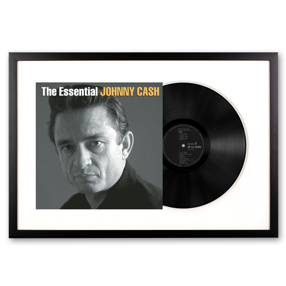 Framed Johnny Cash the Essential Johnny Cash Vinyl Album Art V398-SM-88875150651-FD