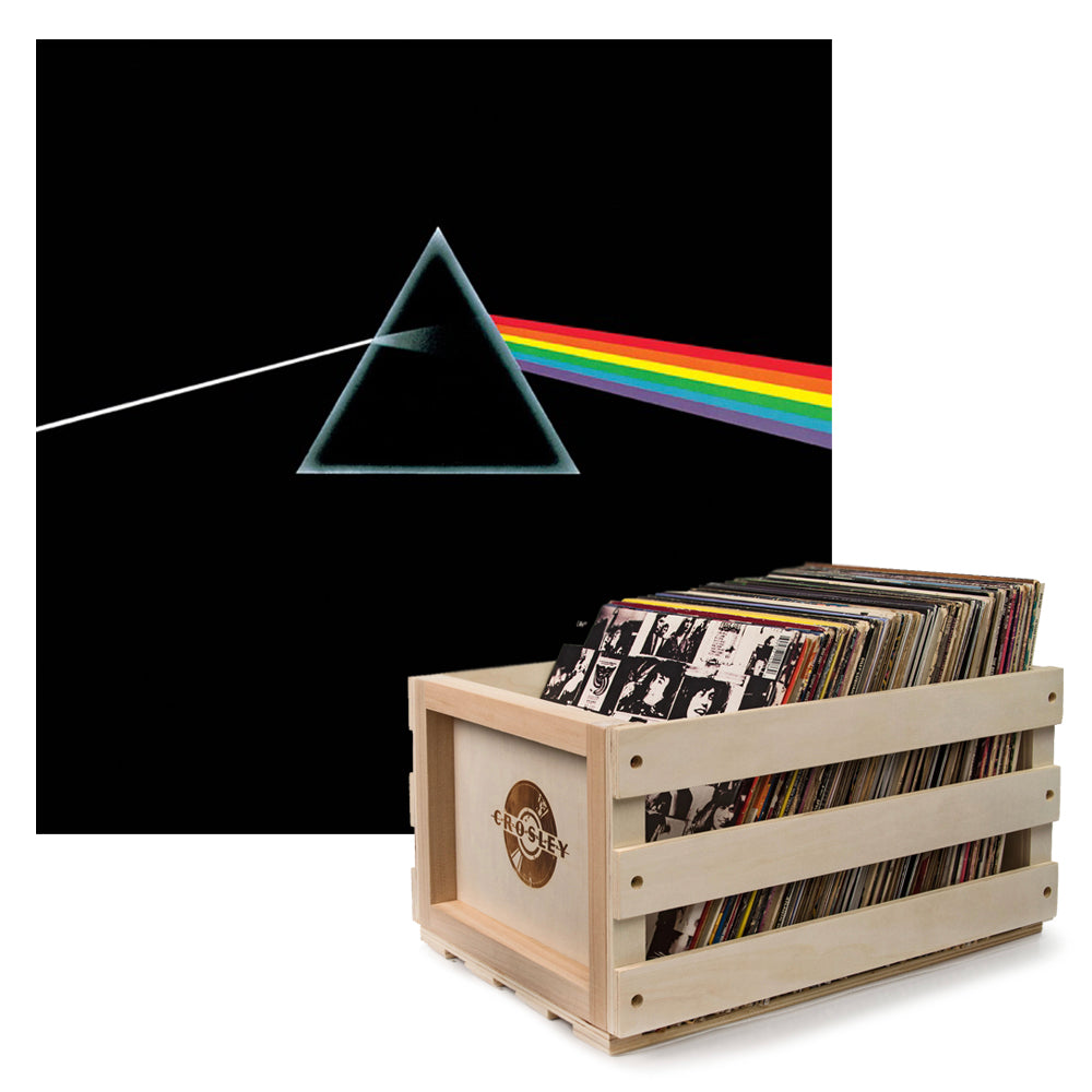 Crosley Record Storage Crate Pink Floyd The Dark Side Of The Moon Vinyl Album Bundle V398-SM-88875184251-B