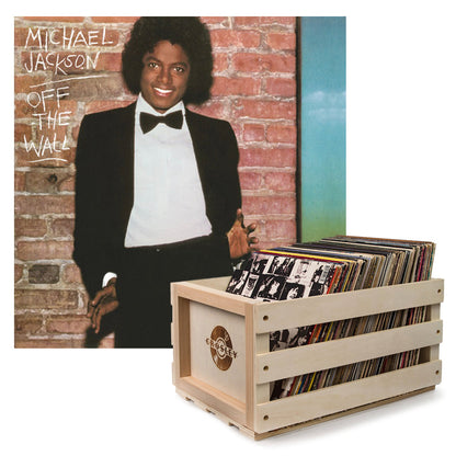 Crosley Record Storage Crate Michael Jackson Off The Wall Vinyl Album Bundle V398-SM-88875189421-B