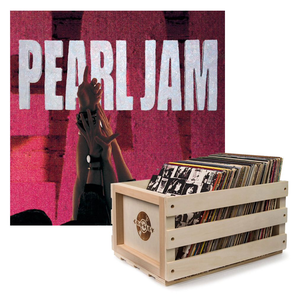 Crosley Record Storage Crate Pearl Jam Ten Vinyl Album Bundle V398-SM-88985376871-B