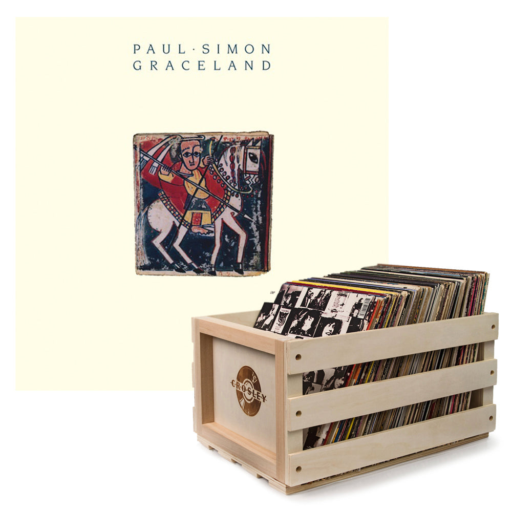 Crosley Record Storage Crate Paul Smon Graceland Vinyl Album Bundle V398-SM-88985422401-B