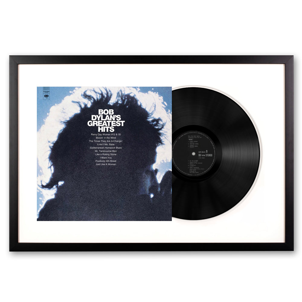 Framed Bob Dylan Greatest Hits Vinyl Album Art V398-SM-88985455611-FD