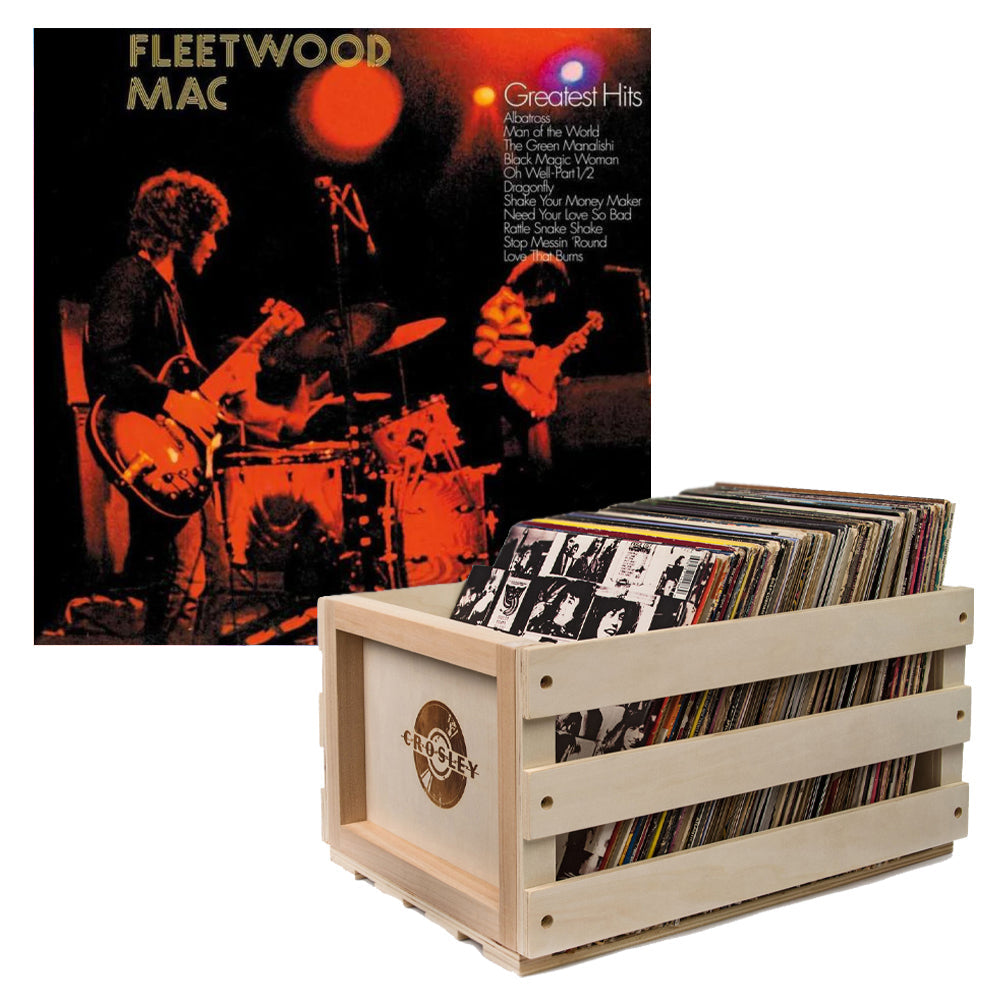 Crosley Record Storage Crate Fleetwood Mac Greatest Hits Vinyl Album Bundle V398-SM-MOVLP103-B
