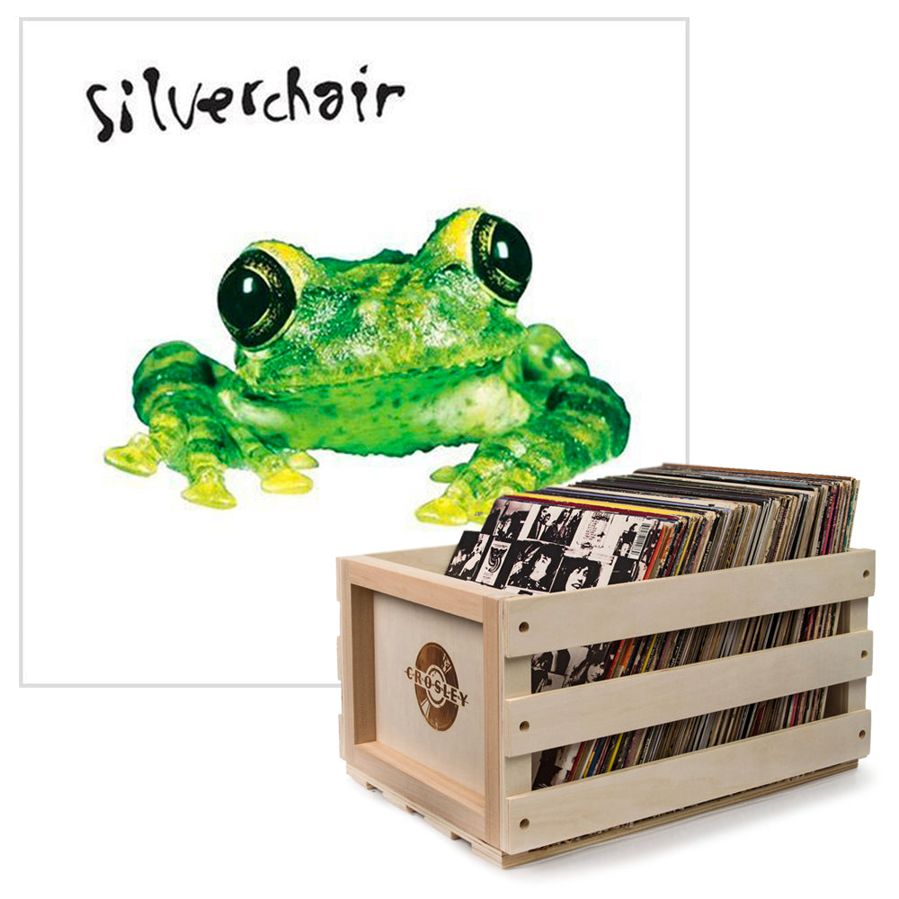 Crosley Record Storage Crate Silverchair Frogstomp Vinyl Album Bundle V398-SM-MOVLP2400B-B