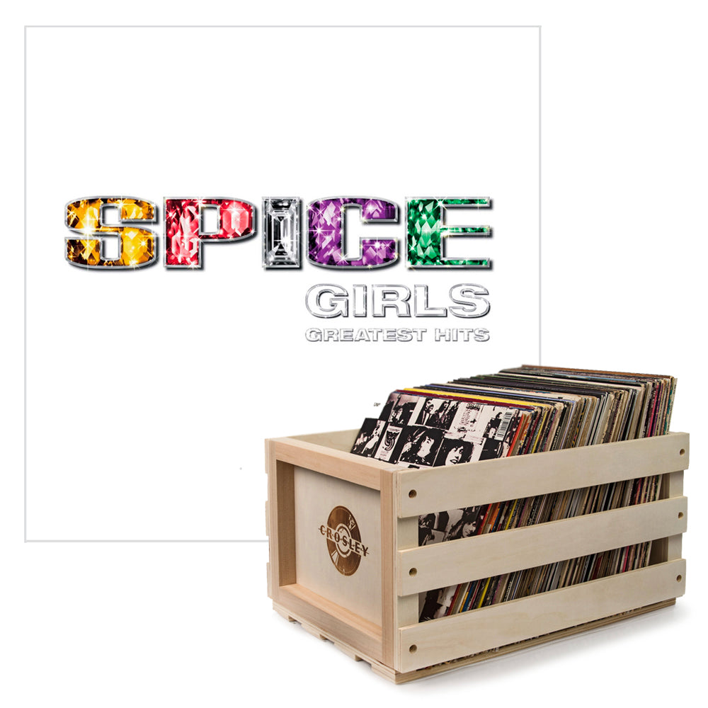 Crosley Record Storage Crate & Spice Girls - Greatest Hits - Vinyl Album Bundle V398-UM-0811935-B
