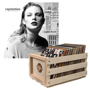 Crosley Record Storage Crate & Taylor Swifts Reputation Vinyl Album Bundle V398-UM-3003315-B