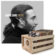 Crosley Record Storage Crate & John Lennon Gimmie Some Truth - Double Vinyl Album Bundle V398-UM-3500186-B
