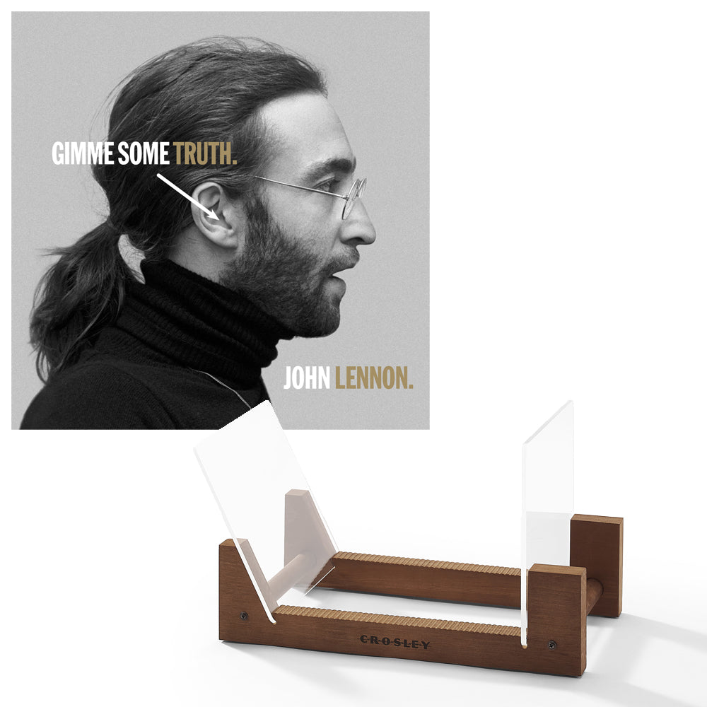 John Lennon Gimmie Some Truth - Double Vinyl Album & Crosley Record Storage Display Stand V398-UM-3500186-BS
