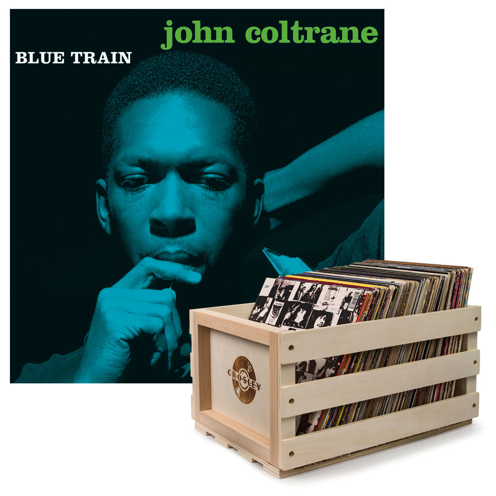 Crosley Record Storage Crate & John Coltrane Blue Train - Vinyl Album Bundle V398-UM-3771410-B