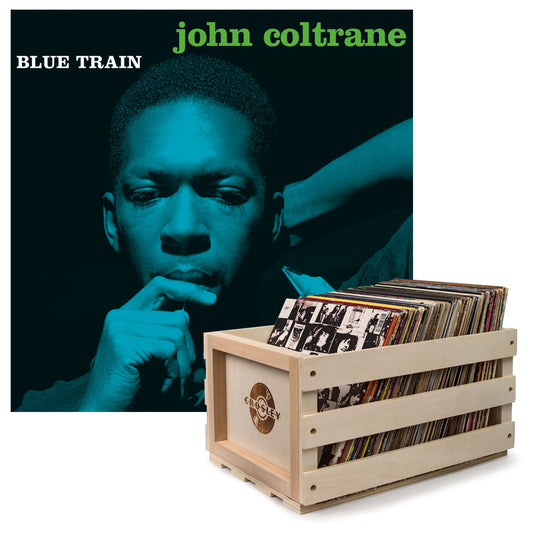 Crosley Record Storage Crate & John Coltrane Blue Train - Vinyl Album Bundle V398-UM-3771410-B