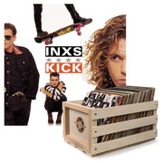 Crosley Record Storage Crate & Inxs Kick - Vinyl Album Bundle V398-UM-3777896-B