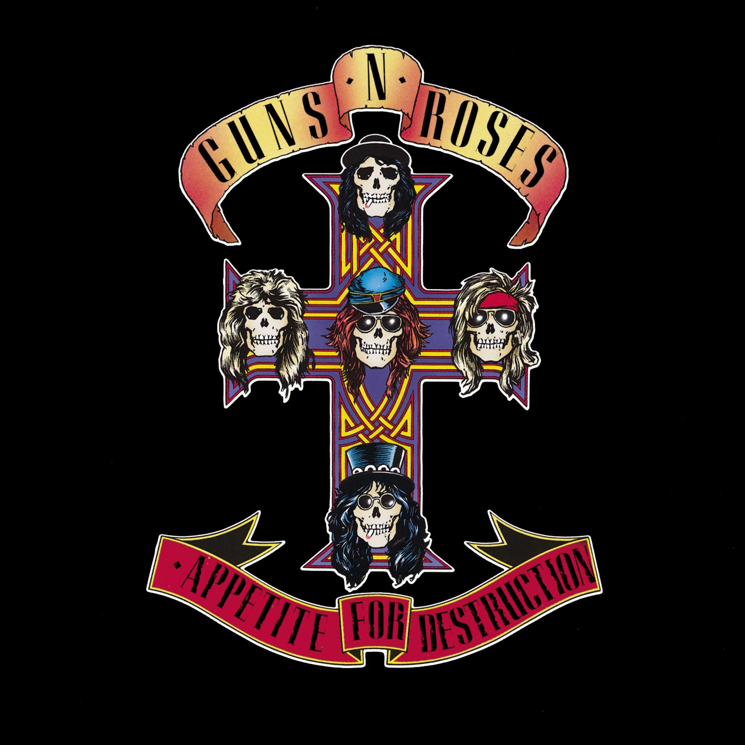 Crosley Record Storage Crate & Guns & Roses Appetite For Destruction - Vinyl Album Bundle V398-UM-4241481-B