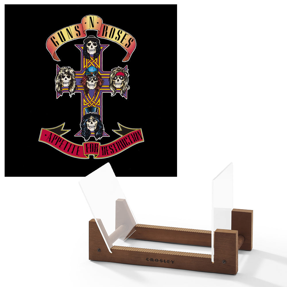 Guns & Roses Appetite For Destruction - Vinyl Album & Crosley Record Storage Display Stand V398-UM-4241481-BS
