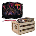 Crosley Record Storage Crate & Nirvana MTV Unplugged Vinyl Album Bundle V398-UM-4247271-B