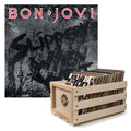 Crosley Record Storage Crate & Bon Jovi Slippery When Wet - Vinyl Album Bundle V398-UM-4702921-B