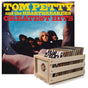 Crosley Record Storage Crate & Tom Petty Greatest Hits - Double Vinyl Album Bundle V398-UM-4771426-B