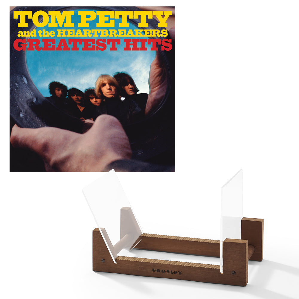 Tom Petty Greatest Hits - Double Vinyl Album & Crosley Record Storage Display Stand V398-UM-4771426-BS