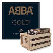 Crosley Record Storage Crate & Abba Gold - Double Vinyl Album Bundle V398-UM-5351106-B