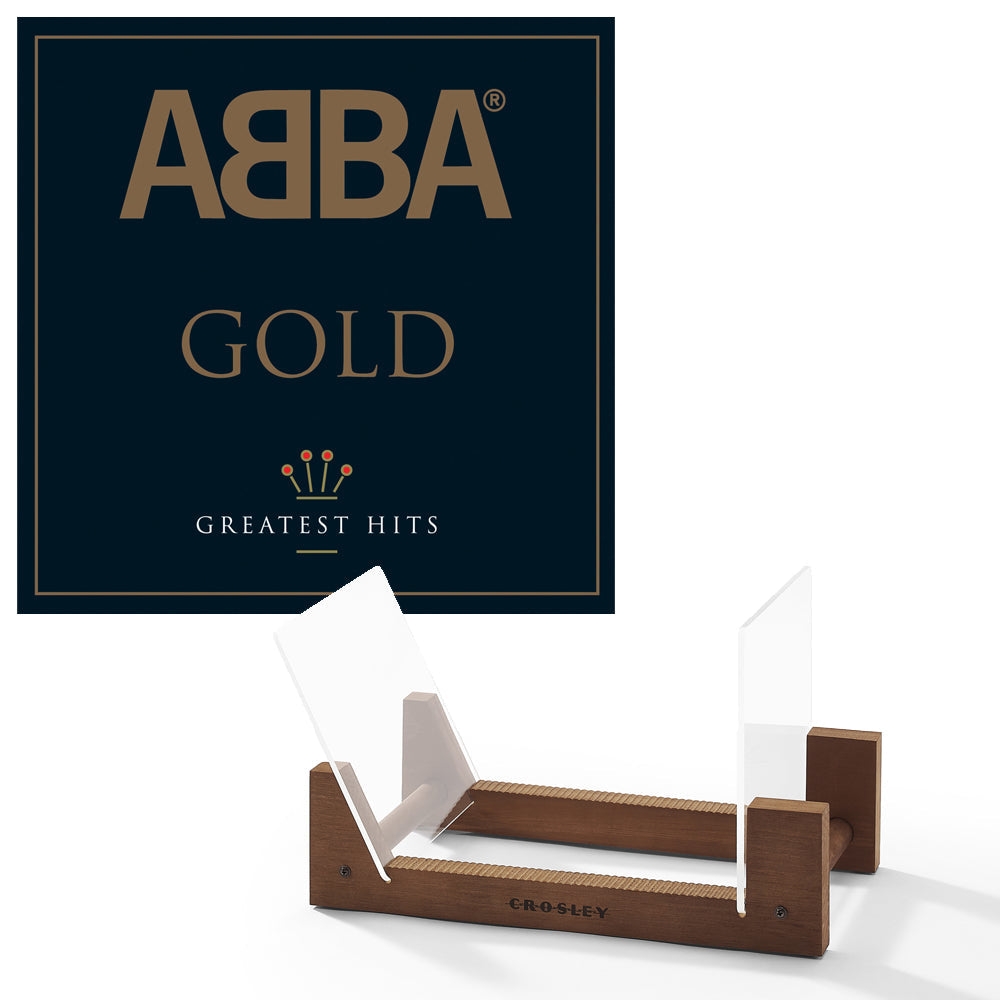 Abba Gold - Double Vinyl Album & Crosley Record Storage Display Stand V398-UM-5351106-BS