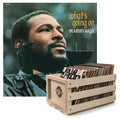 Crosley Record Storage Crate & Marvin Gaye What's Going On - Vinyl Album Bundle V398-UM-5353423-B