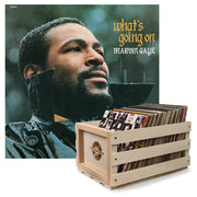 Crosley Record Storage Crate & Marvin Gaye What's Going On - Vinyl Album Bundle V398-UM-5353423-B