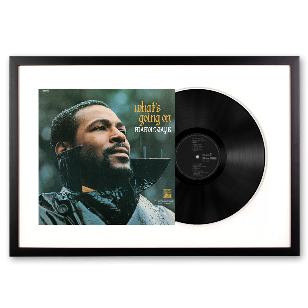 Framed Marvin Gaye What's Going On - Vinyl Album Art V398-UM-5353423-FD