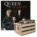 Crosley Record Storage Crate & Queen Greatest Hits - Double Vinyl Album Bundle V398-UM-5704841-B