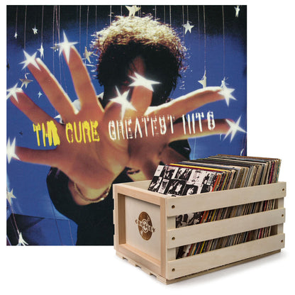 Crosley Record Storage Crate & The Cure Greatest Hits - Double Vinyl Album Bundle V398-UM-5715434-B
