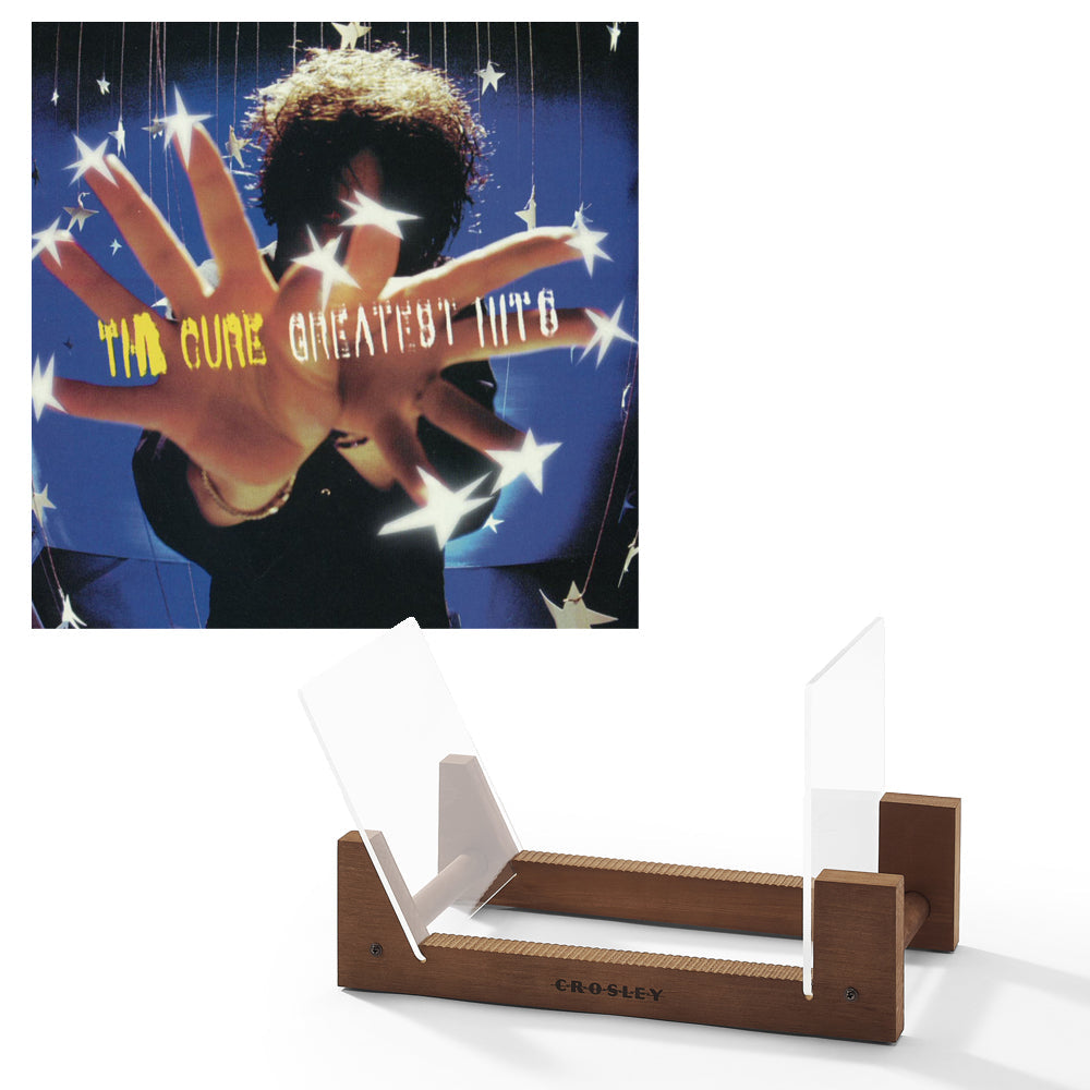The Cure Greatest Hits - Double Vinyl Album & Crosley Record Storage Display Stand V398-UM-5715434-BS
