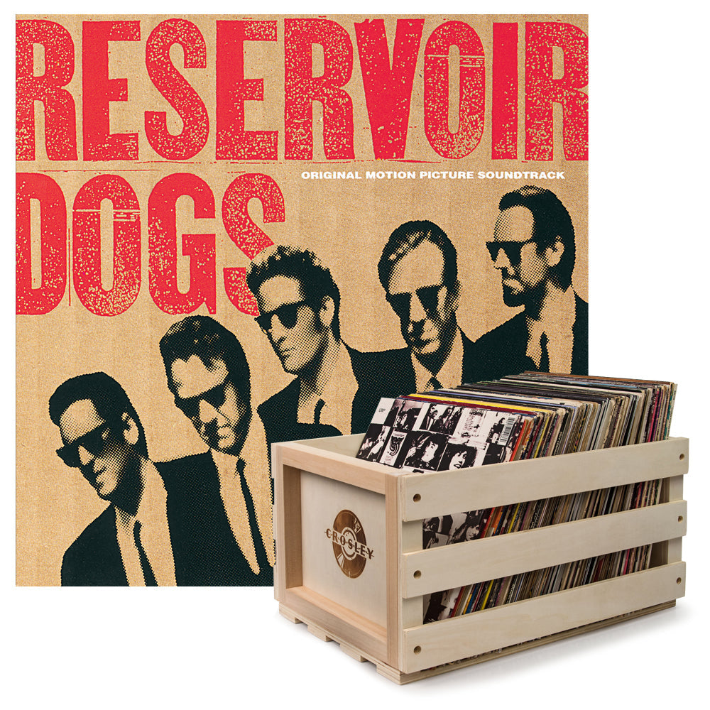Crosley Record Storage Crate & Soundtrack Reservoir Dogs - Vinyl Album Bundle V398-UM-60254767041-B