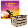 Crosley Record Storage Crate & Queen - Bohmian Rhapsody - Double Vinyl Album Bundle V398-UM-6798872-B