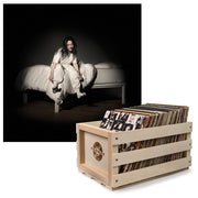 Crosley Record Storage Crate & Billie Eilish - When We All Fall Asleep, Where Do We Go - Vinyl Album Bundle V398-UM-7742766-B